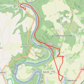 Tintern to Chepstow via Wye Valley Railway and Tidenham Tunnel trail, distance, elevation, map, profile, GPS track