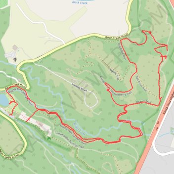 Lower Pete Siemens Trail, Bear Creek Redwoods, CA trail, distance, elevation, map, profile, GPS track
