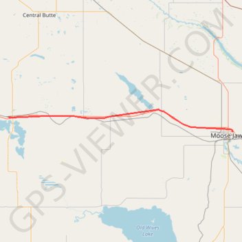 Chaplin - Moose Jaw trail, distance, elevation, map, profile, GPS track