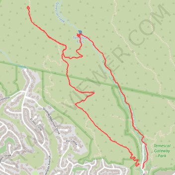 Skull Rock and Temescal Falls Loop trail, distance, elevation, map, profile, GPS track