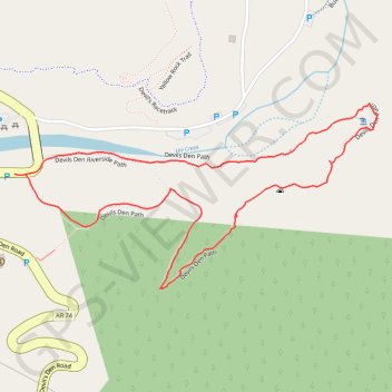 Devil's Den Loop Trail in Devil's Den State Park trail, distance, elevation, map, profile, GPS track