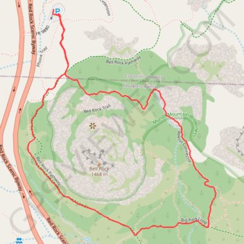 Bell Rock Loop Trail in Munds Mountain Wilderness trail, distance, elevation, map, profile, GPS track