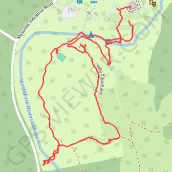 Camp Navarro hiking paths and POIs trail, distance, elevation, map, profile, GPS track