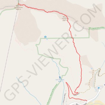 Mount San Antonio and Mount Harwood trail, distance, elevation, map, profile, GPS track