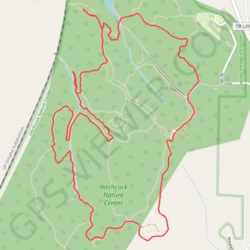 Loop hike in Hitchcock Nature Center via Badger Ridge Trail, Wildwoods, Westridge, Heritage Trail, Fox Run Ridge Trail and Oak Avenue Trail trail, distance, elevation, map, profile, GPS track