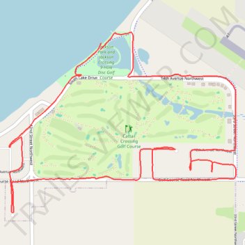 Cattail Crossing Golf Course loop trail, distance, elevation, map, profile, GPS track