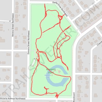 Kiwanis Park trails trail, distance, elevation, map, profile, GPS track