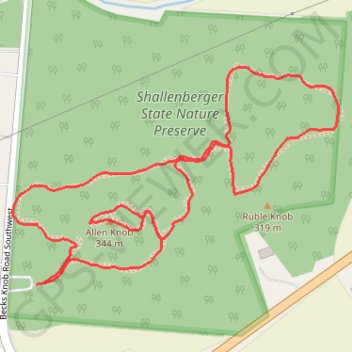 Shallenberger Park Trails trail, distance, elevation, map, profile, GPS track