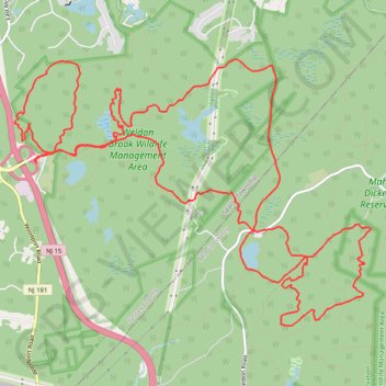 Weldon Brook Wildlife Management Area and Mahlon Dickerson Reservation loop trails trail, distance, elevation, map, profile, GPS track