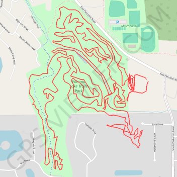Winona Lake Trails Park MTB trail, distance, elevation, map, profile, GPS track
