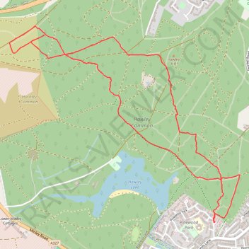 Hawley Woods Meander trail, distance, elevation, map, profile, GPS track