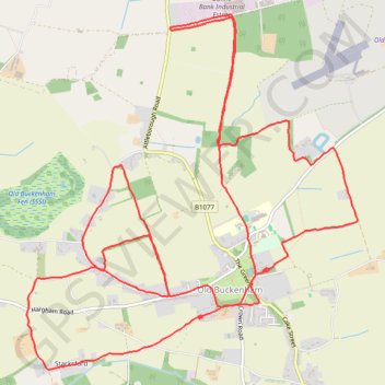 Walk round Old Buckenham trail, distance, elevation, map, profile, GPS track