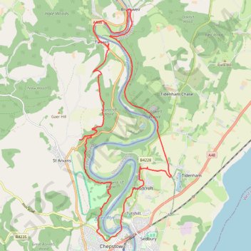 Tintern to Chepstow trail, distance, elevation, map, profile, GPS track