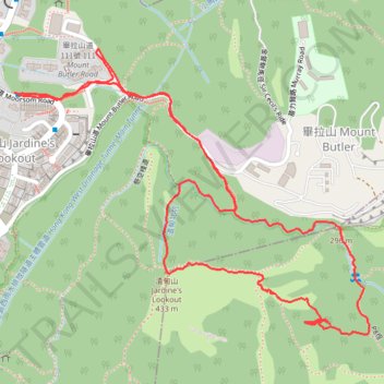 渣甸北坑 渣甸東石河 trail, distance, elevation, map, profile, GPS track