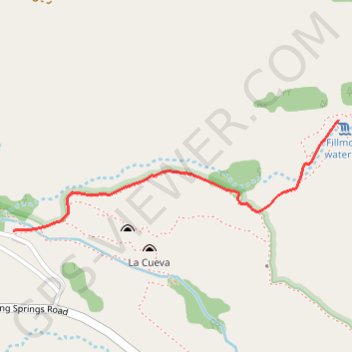 Fillmore Waterfall trail, distance, elevation, map, profile, GPS track