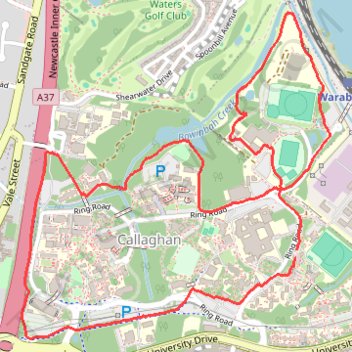 Callaghan Loop Run trail, distance, elevation, map, profile, GPS track
