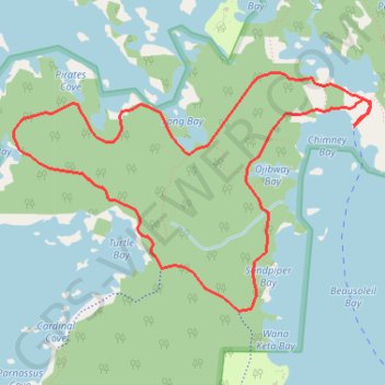 Georgian Bay Islands National Park trail, distance, elevation, map, profile, GPS track