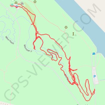 Riverside Park paths and Monster-T mountain bike trail trail, distance, elevation, map, profile, GPS track
