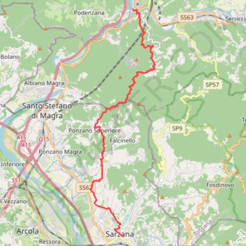 Tappa-24-da-aulla-a-sarzana trail, distance, elevation, map, profile, GPS track