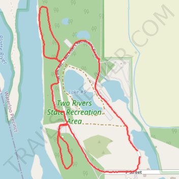 Two Rivers State Recreation Area Loop Walk trail, distance, elevation, map, profile, GPS track