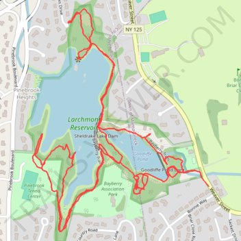 Larchmont Reservoir Trails trail, distance, elevation, map, profile, GPS track