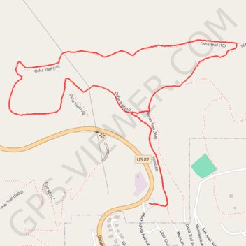 Osha Loop Trail in Lincoln National Forest trail, distance, elevation, map, profile, GPS track
