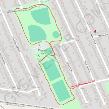 Realtor Park trail, distance, elevation, map, profile, GPS track