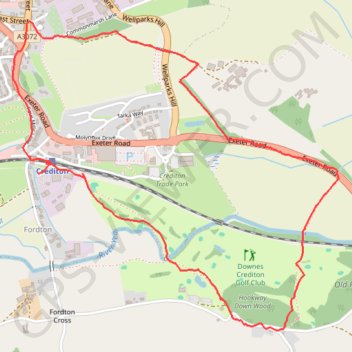 Crediton Walk trail, distance, elevation, map, profile, GPS track
