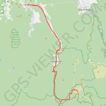 Bright - Hotham Heights trail, distance, elevation, map, profile, GPS track