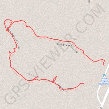North Crater Flow Trail trail, distance, elevation, map, profile, GPS track