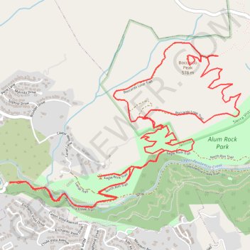 Boccardo Peak and Eagle Rock Loop trail, distance, elevation, map, profile, GPS track