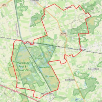Meerdal-44-km-bij-america trail, distance, elevation, map, profile, GPS track