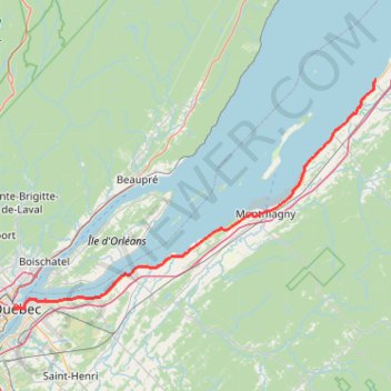 Québec - Saint-Jean-Port-Joli trail, distance, elevation, map, profile, GPS track