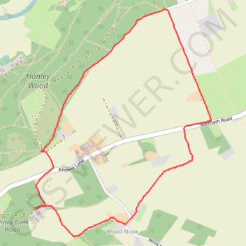 Honley woods and Wood Nook trail, distance, elevation, map, profile, GPS track