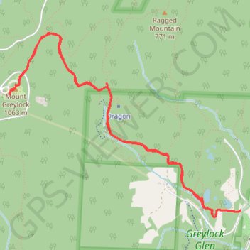 Mount Greylock trail, distance, elevation, map, profile, GPS track