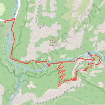 Vernal Fall and Clark Point loop via John Muir Trail and Mist Trail Trail in Yosemite National Park trail, distance, elevation, map, profile, GPS track