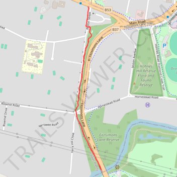 Lower Plenty, Fitzsimons Lane Linear Reserve, cycleway / path trail, distance, elevation, map, profile, GPS track