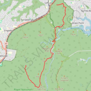 Hike in the Royal National Park trail, distance, elevation, map, profile, GPS track