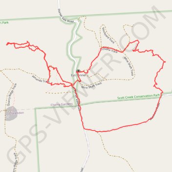 Scott Creek mine hunting, further exploration trail, distance, elevation, map, profile, GPS track
