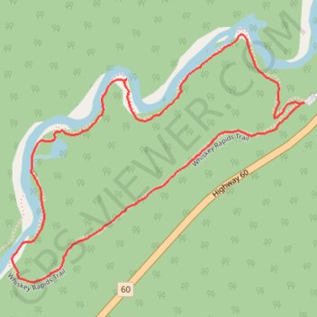 Algonquin Whiskey Rapids loop trail trail, distance, elevation, map, profile, GPS track