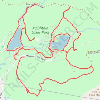 Mountain Lakes Park trails trail, distance, elevation, map, profile, GPS track