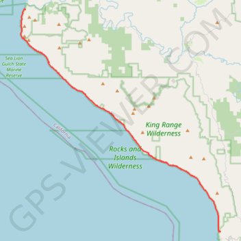 Lost Coast Trail trail, distance, elevation, map, profile, GPS track