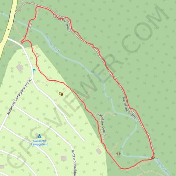 Loop Trail of the Cedars in Glacier National Park trail, distance, elevation, map, profile, GPS track