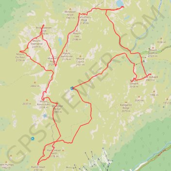 Mount Kosciuszko Loop trail, distance, elevation, map, profile, GPS track