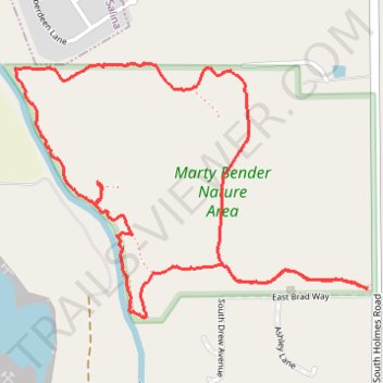 Marty Bender Nature Area Loop Trail trail, distance, elevation, map, profile, GPS track