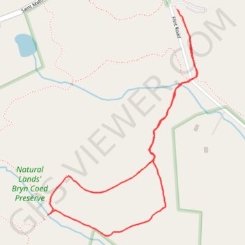 Natural Lands' Brin Coed Reserve trail, distance, elevation, map, profile, GPS track