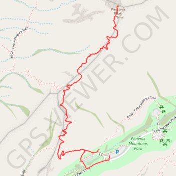 Piestewa Peak Summit Trail in Phoenix Mountains Preserve trail, distance, elevation, map, profile, GPS track