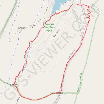 Cowans Gap State Park Loop trail, distance, elevation, map, profile, GPS track