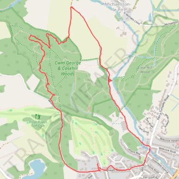 Cwm George & Casehill Woods Loop trail, distance, elevation, map, profile, GPS track