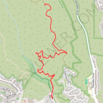 Los Leones Trail and East Topanga Fire Road in Topanga State Park trail, distance, elevation, map, profile, GPS track